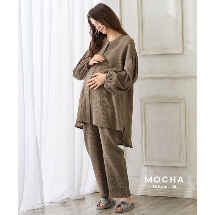 マタニティパジャマ ダブルガーゼ パンツ付き | マタニティウェア・ランジェリーのRosemadame  | 詳細画像9 