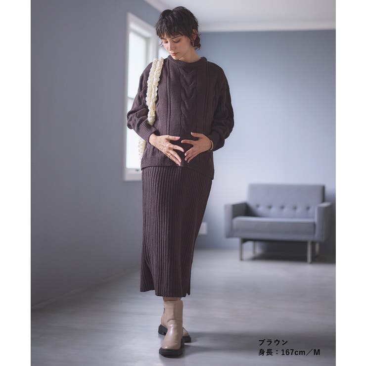 授乳口付き ニットセットアップ風ワンピース ニットワンピース | マタニティウェア・ランジェリーのRosemadame  | 詳細画像7 