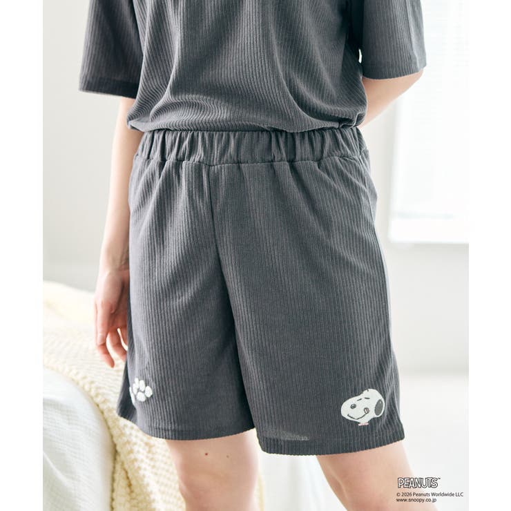 【PEANUTS ピーナッツ】スヌーピー パイルリブパンツ | 推部屋plus | 詳細画像1 