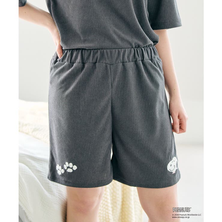 【PEANUTS ピーナッツ】スヌーピー パイルリブパンツ | 推部屋plus | 詳細画像5 