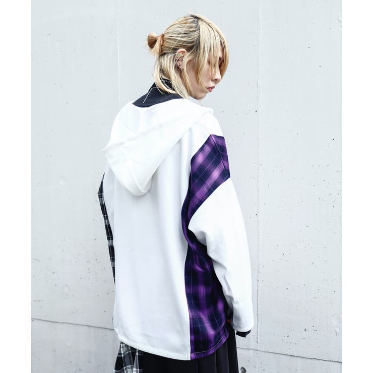 BLK×RDチェ】AFYFSIDE CHECK PARKA[品番：RVSM0002572]｜rovtski