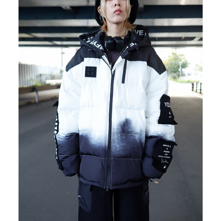 【グラデBLK】【ビッグシルエット】AFYF 2019AW  オーバーサイズテープ中綿ブルゾン[品番：RVSM0000714]｜rovtski（ロフトスキー  ）のメンズファッション通販｜SHOPLIST（ショップリスト）