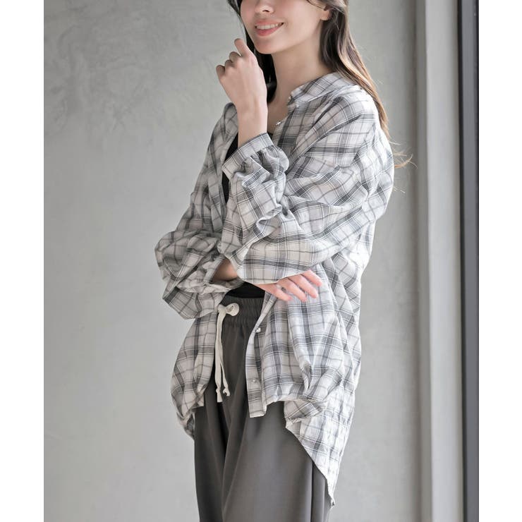 変形スリーブ裾タック多釦ブラウス | rps | 詳細画像15 