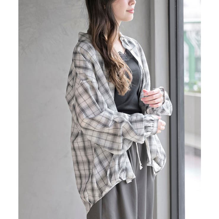 変形スリーブ裾タック多釦ブラウス | rps | 詳細画像17 