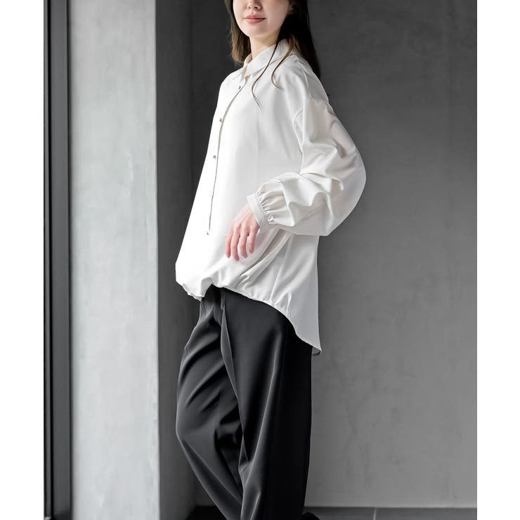 変形スリーブ裾タック多釦ブラウス | rps | 詳細画像19 