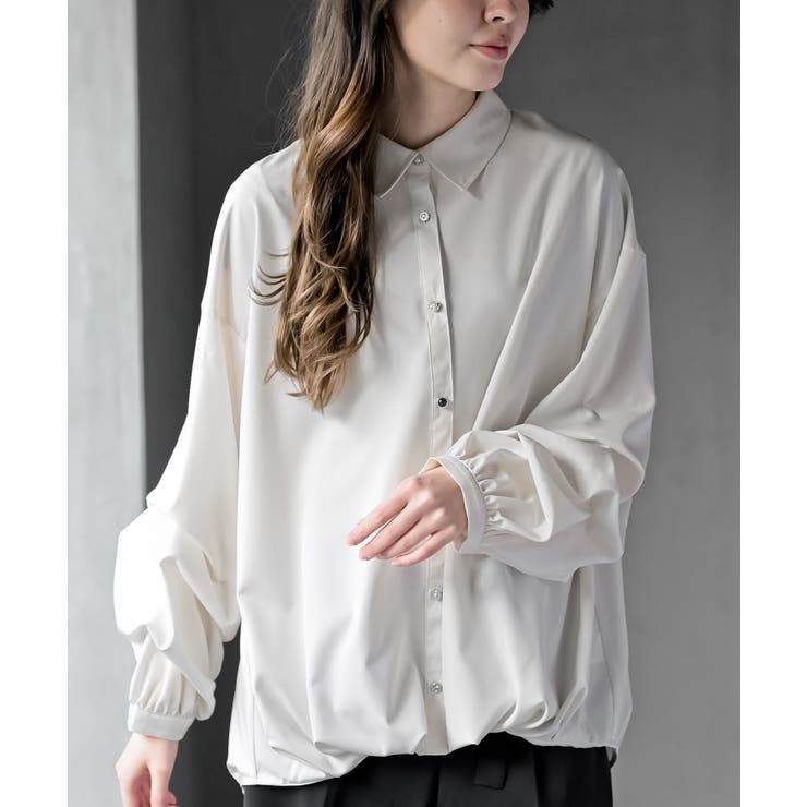 変形スリーブ裾タック多釦ブラウス | rps | 詳細画像22 