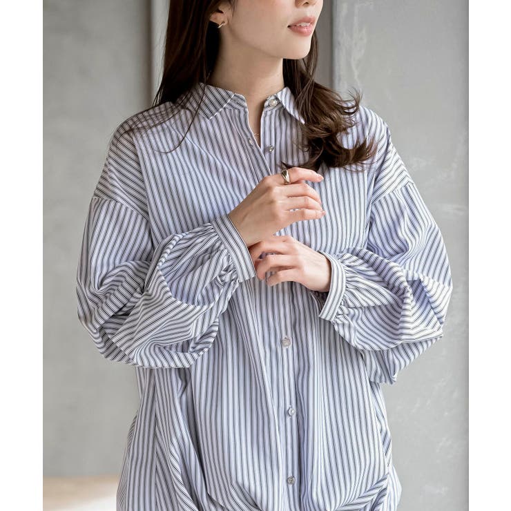 変形スリーブ裾タック多釦ブラウス | rps | 詳細画像6 