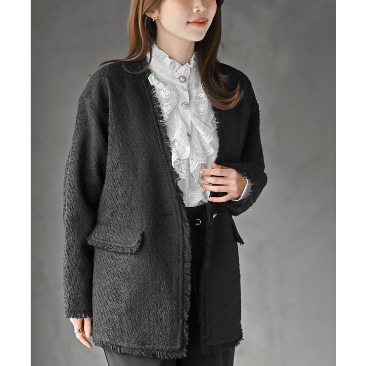 ツイードノーカラージャケット | rps | 詳細画像1 