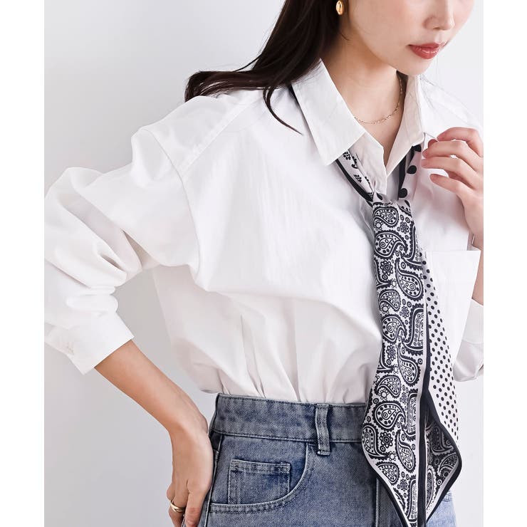 オフホワイト | スカーフアレンジオーバーシャツ | rps