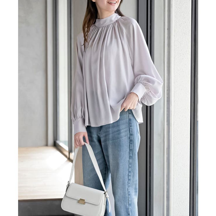 ウ゛ィンテージサテンハイネックブラウス | rps | 詳細画像11 