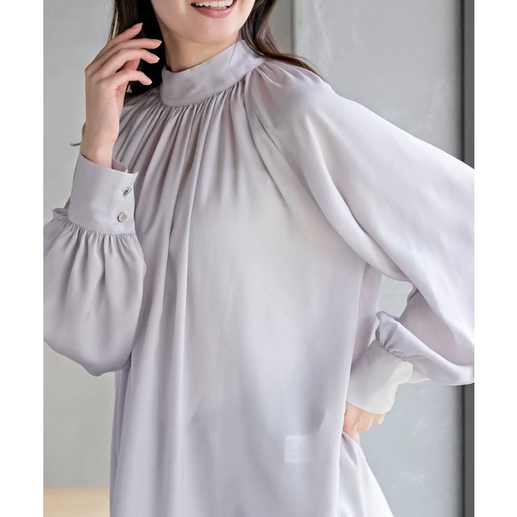 ウ゛ィンテージサテンハイネックブラウス | rps | 詳細画像14 