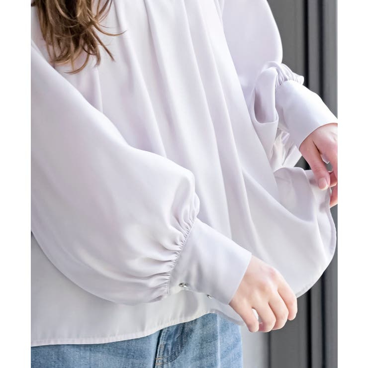 ウ゛ィンテージサテンハイネックブラウス | rps | 詳細画像17 