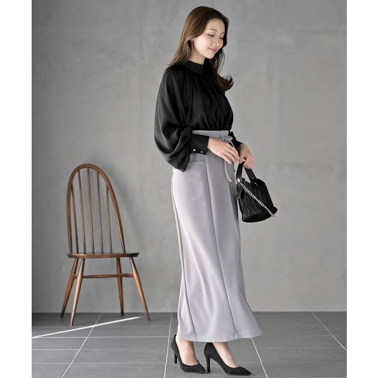 ウ゛ィンテージサテンハイネックブラウス | rps | 詳細画像18 