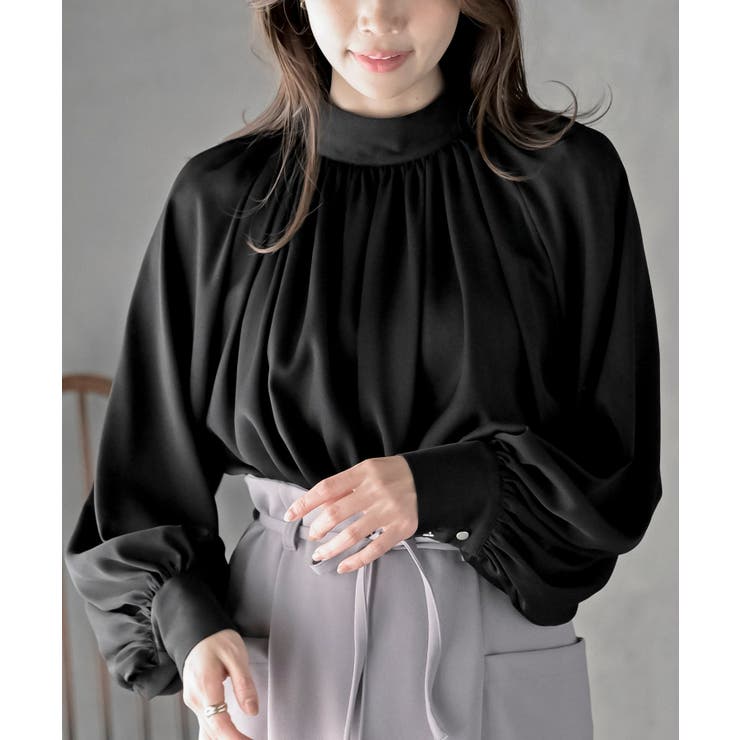 ウ゛ィンテージサテンハイネックブラウス | rps | 詳細画像24 