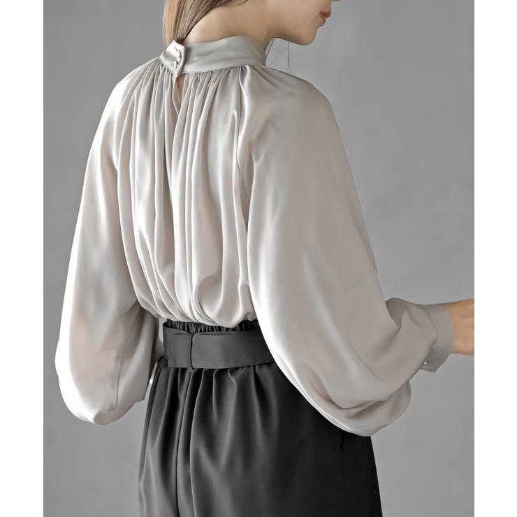 ウ゛ィンテージサテンハイネックブラウス | rps | 詳細画像7 