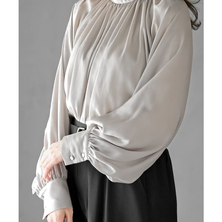 ウ゛ィンテージサテンハイネックブラウス | rps | 詳細画像8 