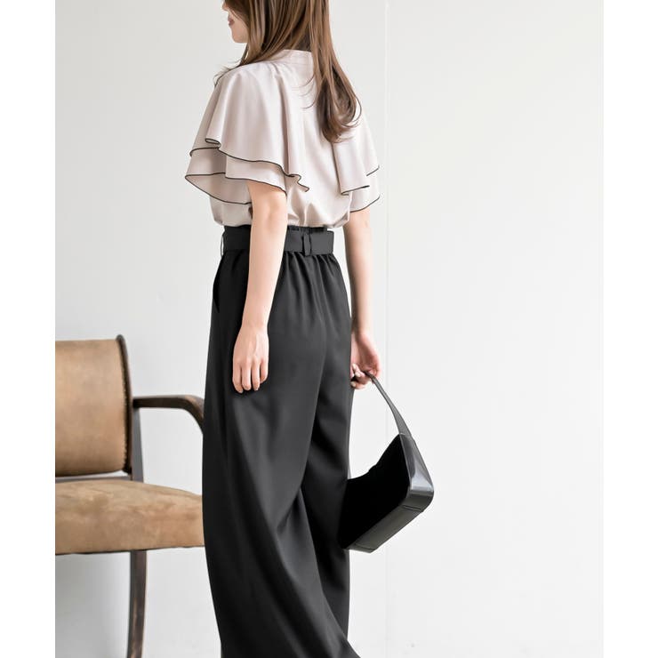 バンドカラー配色ケープブラウス | rps | 詳細画像11 