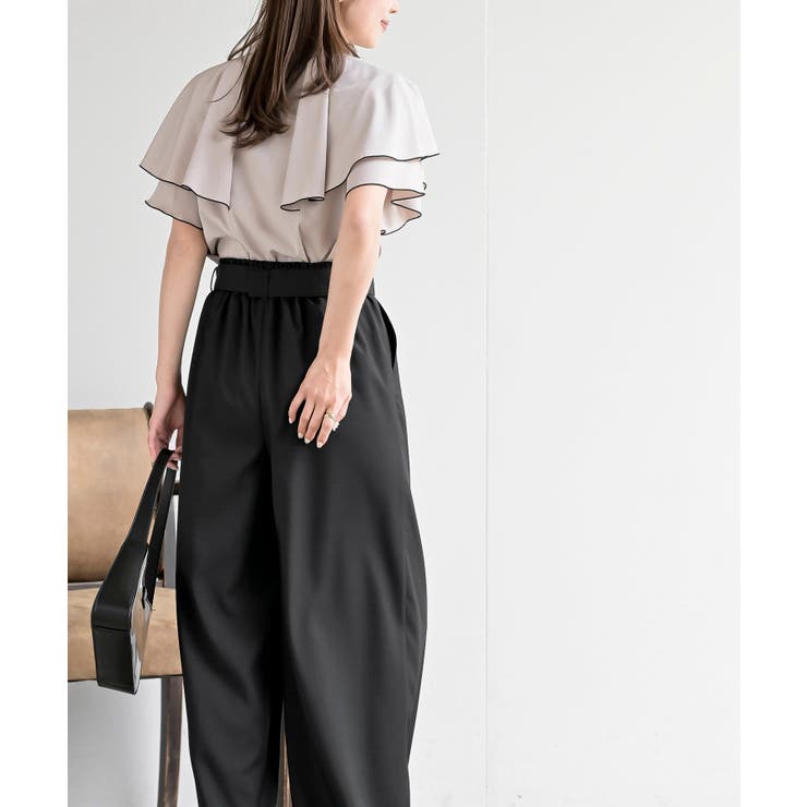 バンドカラー配色ケープブラウス | rps | 詳細画像12 