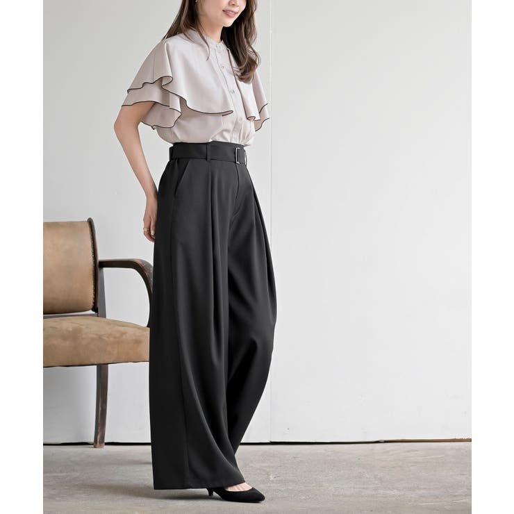 バンドカラー配色ケープブラウス | rps | 詳細画像13 