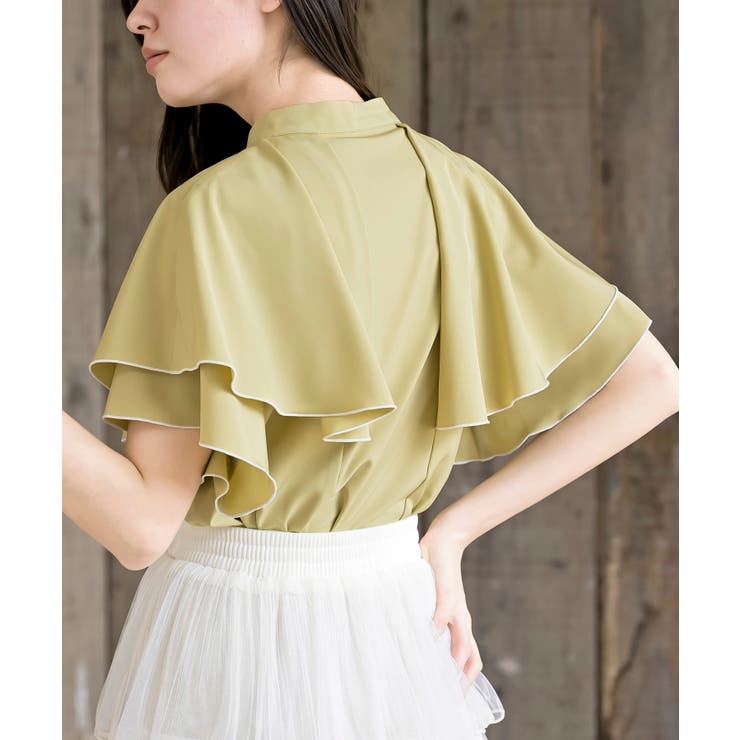 バンドカラー配色ケープブラウス | rps | 詳細画像24 