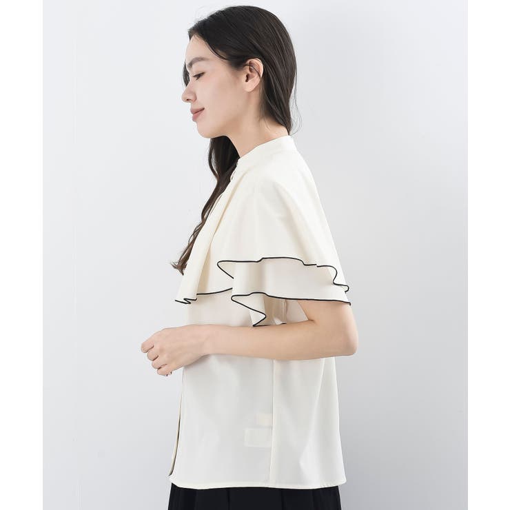 バンドカラー配色ケープブラウス | rps | 詳細画像34 