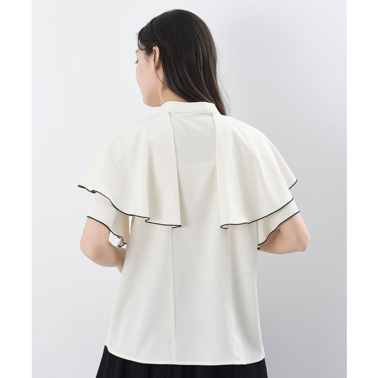 バンドカラー配色ケープブラウス | rps | 詳細画像35 