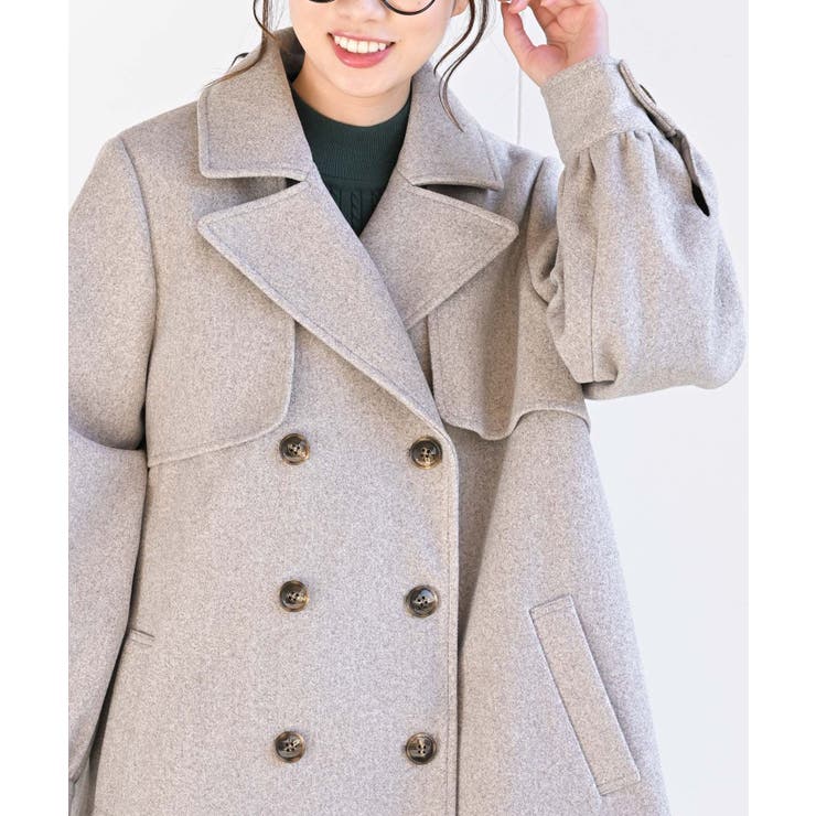 フェイクウールミドル丈ダブルコート[品番：RPSW0002234]｜rps（アール