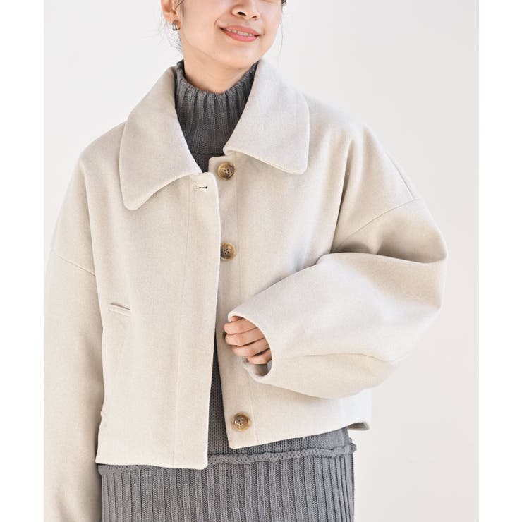 アイボリー | フェイクウールショートコート | rps