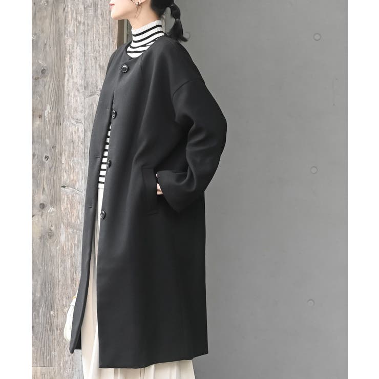 ノーカラーロングコート | rps | 詳細画像13 