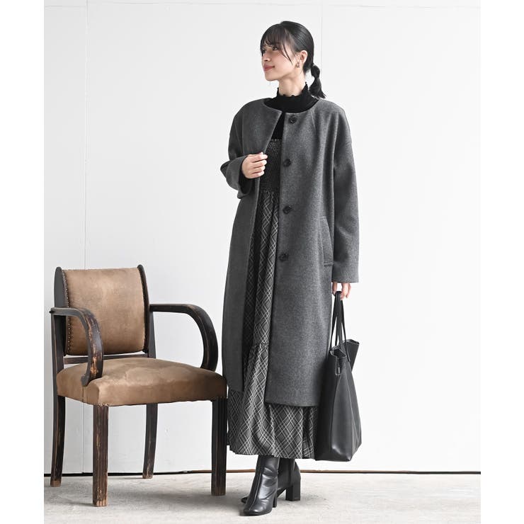 ノーカラーロングコート | rps | 詳細画像2 