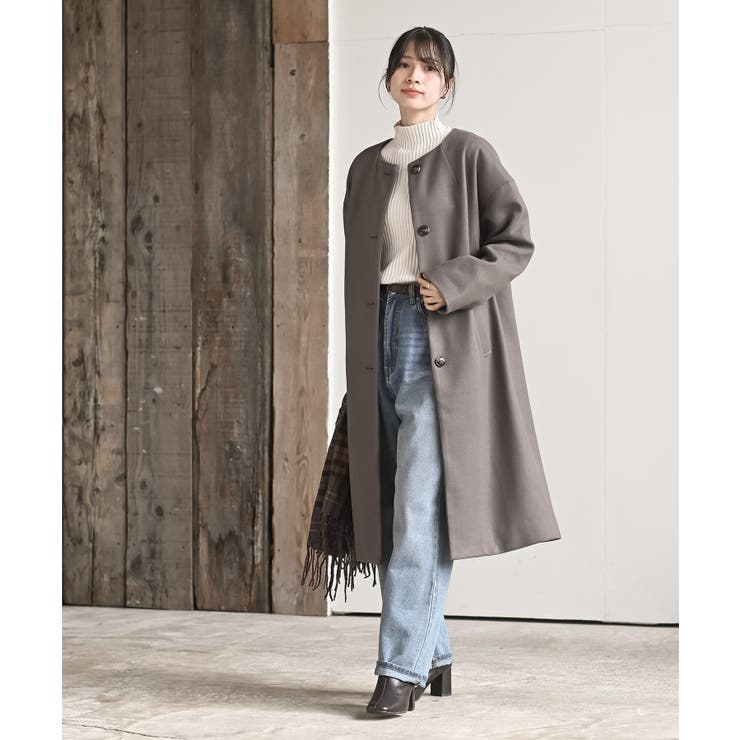 ノーカラーロングコート | rps | 詳細画像21 