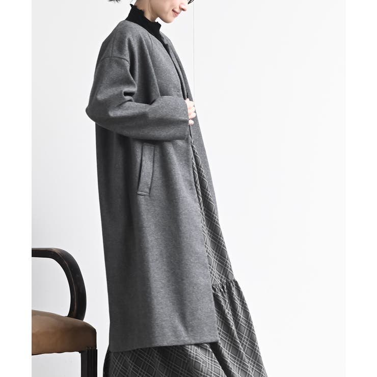 ノーカラーロングコート | rps | 詳細画像3 