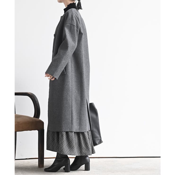 ノーカラーロングコート | rps | 詳細画像5 