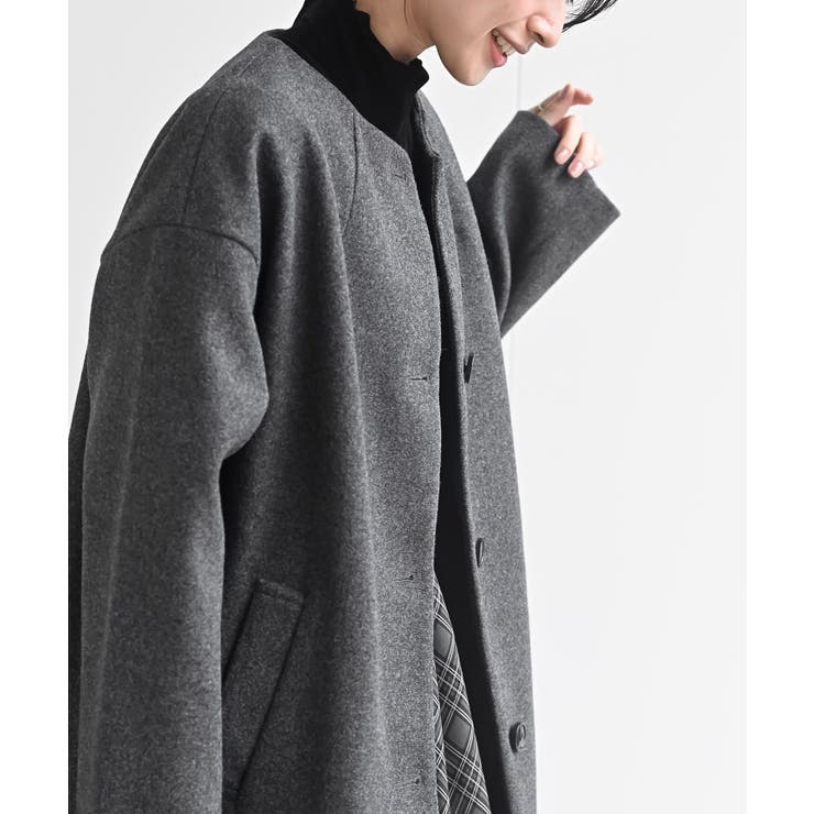 ノーカラーロングコート | rps | 詳細画像7 