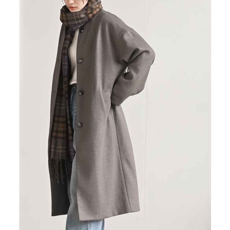 ブラウン | ノーカラーロングコート | rps