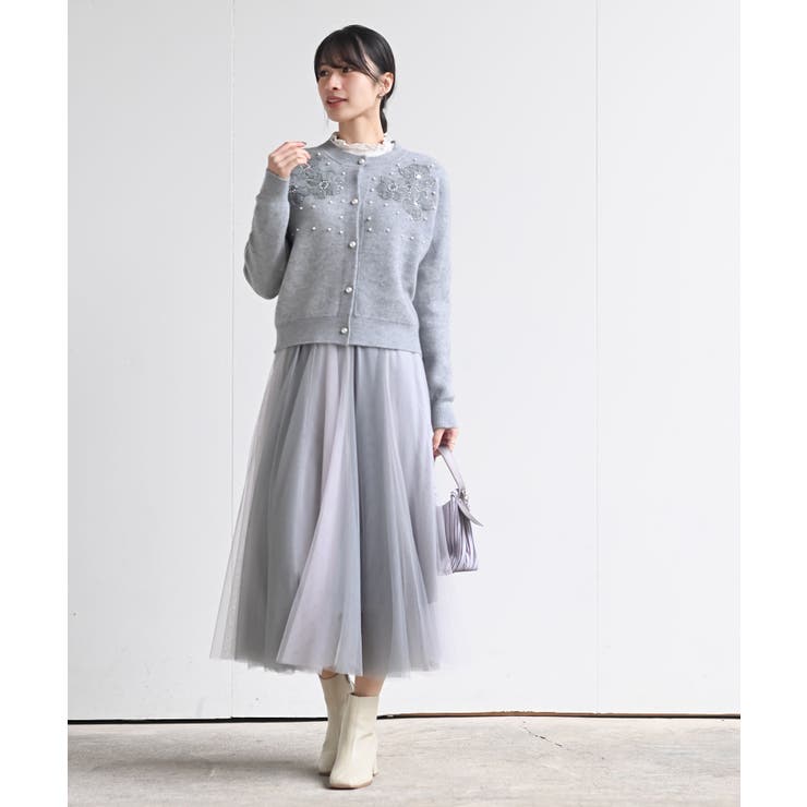 パールフラワーモチーフニットカーディガン | rps | 詳細画像10 