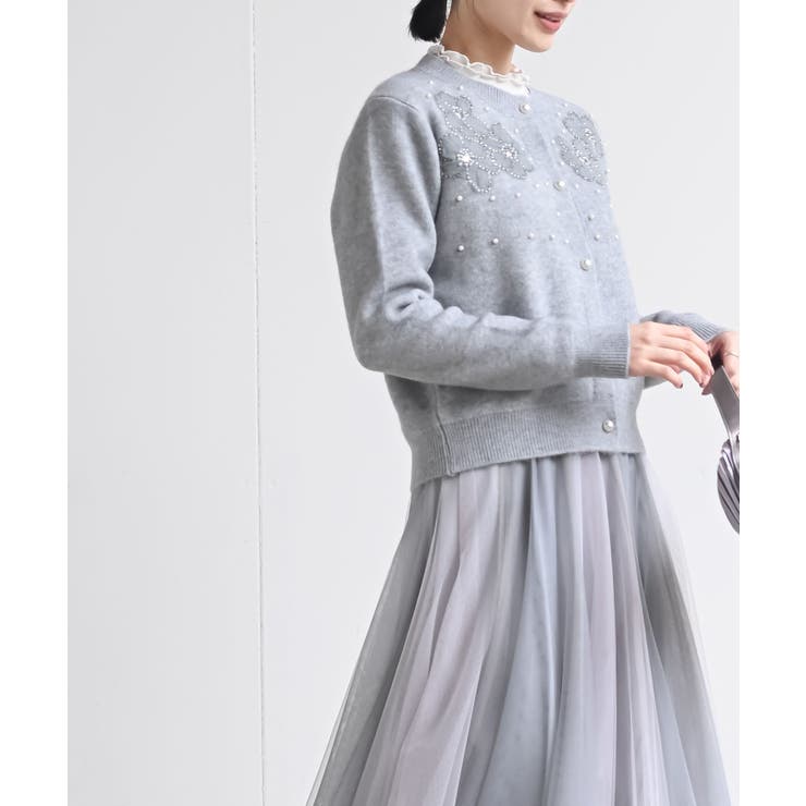 パールフラワーモチーフニットカーディガン | rps | 詳細画像11 