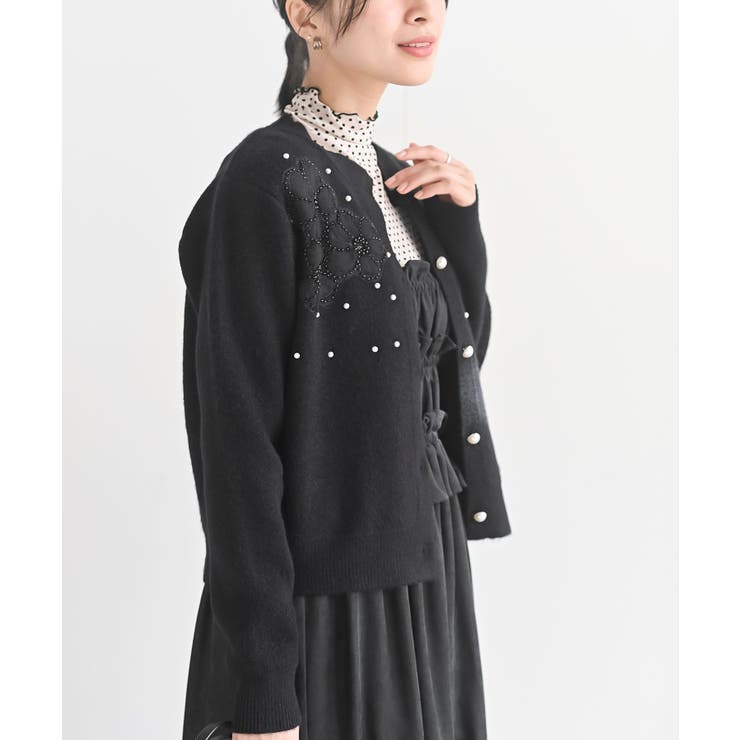 パールフラワーモチーフニットカーディガン | rps | 詳細画像24 