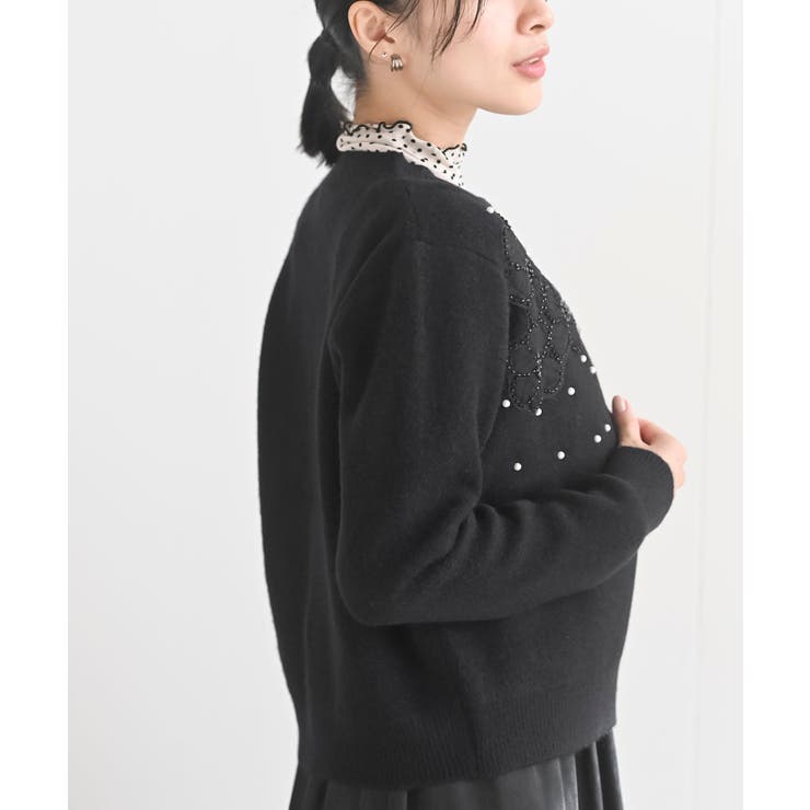 パールフラワーモチーフニットカーディガン | rps | 詳細画像26 