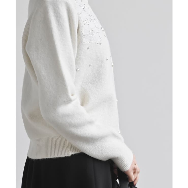 パールフラワーモチーフニットカーディガン | rps | 詳細画像9 