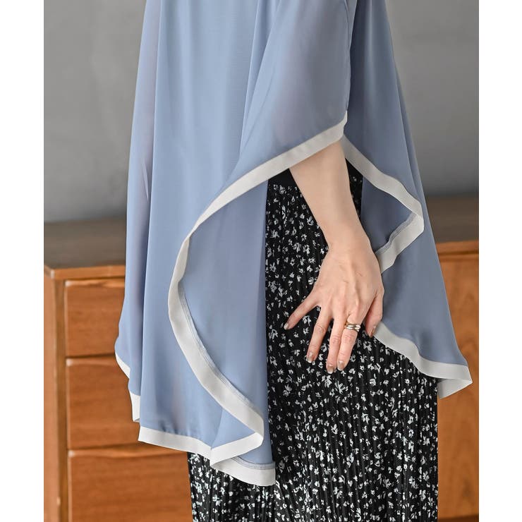 ふちどり配色シフォンバタフライブラウス | rps | 詳細画像17 