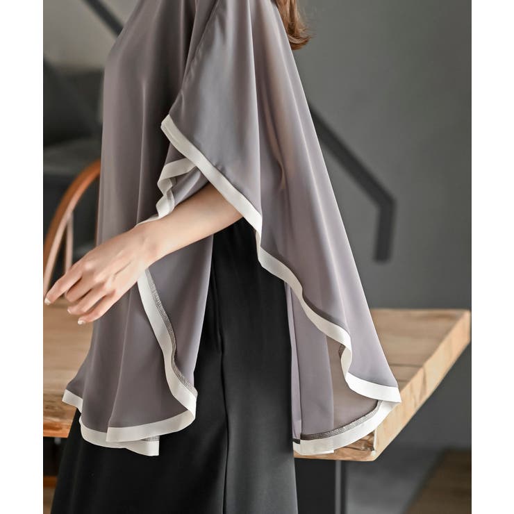 ふちどり配色シフォンバタフライブラウス | rps | 詳細画像25 