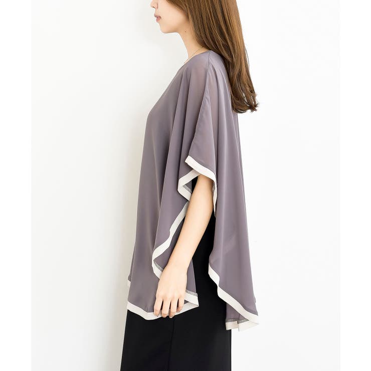 ふちどり配色シフォンバタフライブラウス | rps | 詳細画像26 