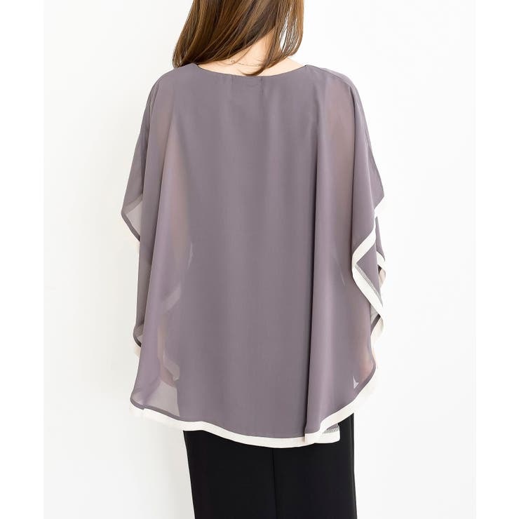 ふちどり配色シフォンバタフライブラウス | rps | 詳細画像27 