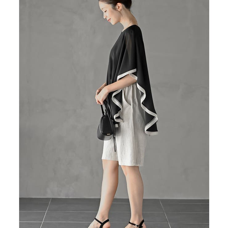 ふちどり配色シフォンバタフライブラウス | rps | 詳細画像5 