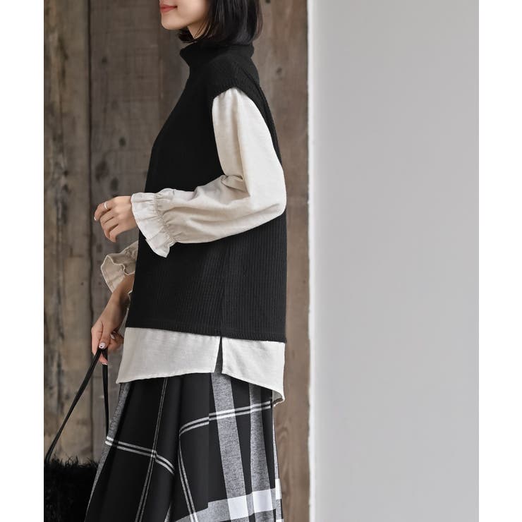 ワッフルハイネックベストレイヤー風プルオーバー | rps | 詳細画像12 