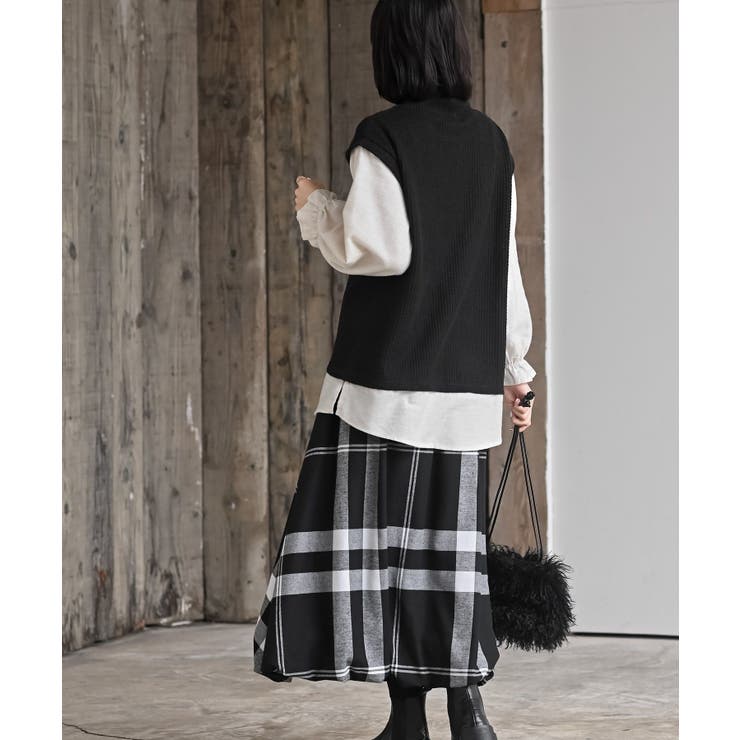 ワッフルハイネックベストレイヤー風プルオーバー | rps | 詳細画像13 