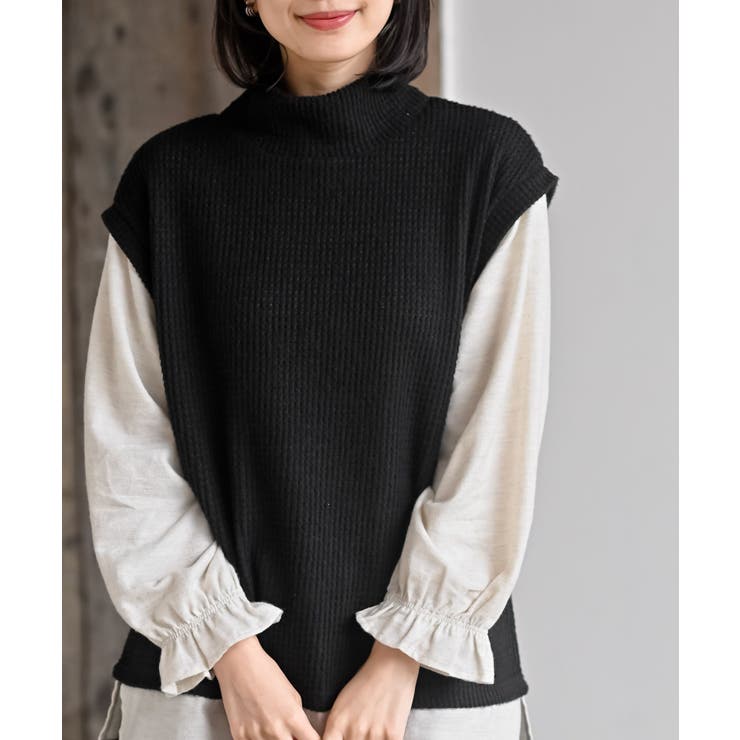 ワッフルハイネックベストレイヤー風プルオーバー | rps | 詳細画像15 