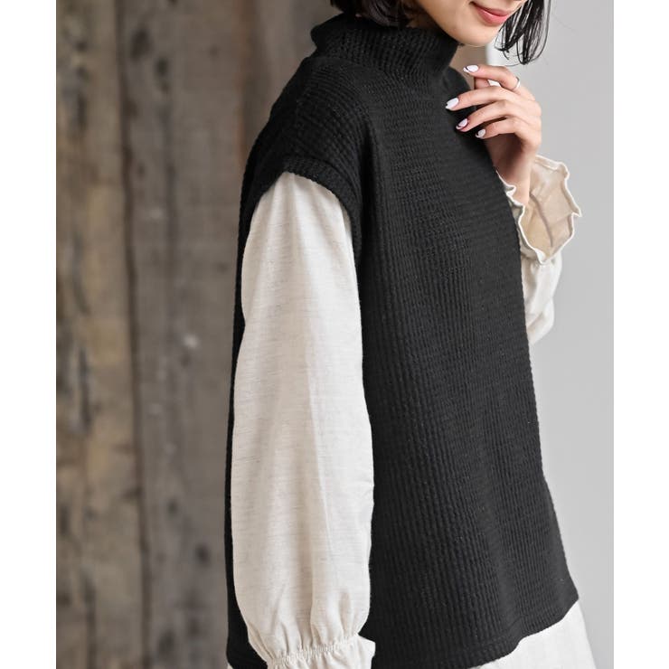 ワッフルハイネックベストレイヤー風プルオーバー | rps | 詳細画像16 