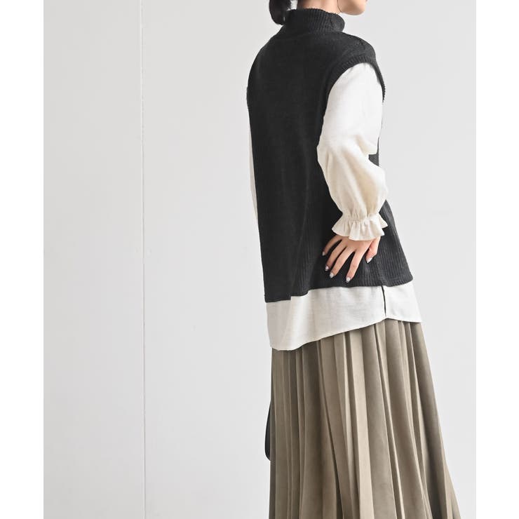 ワッフルハイネックベストレイヤー風プルオーバー | rps | 詳細画像3 